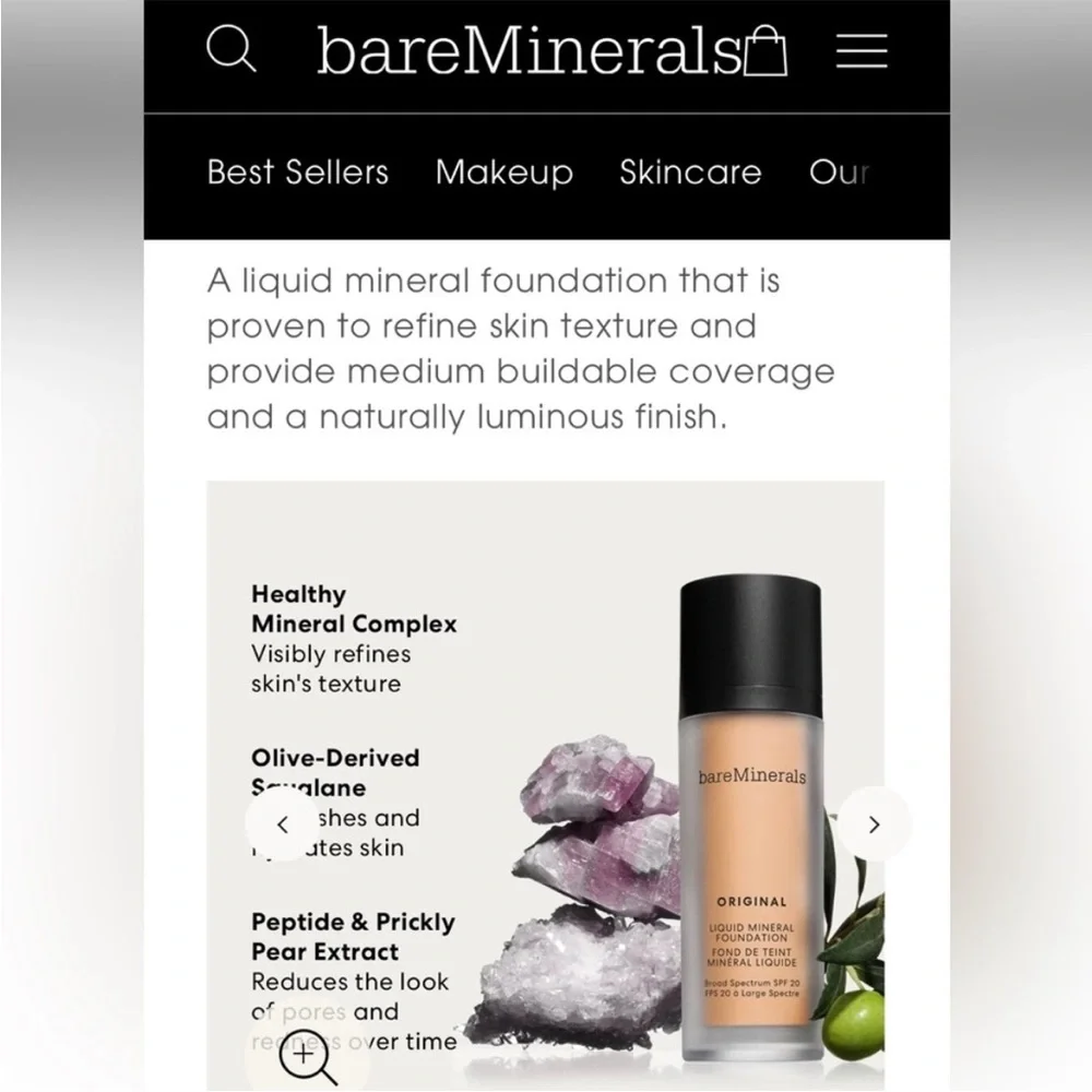 bareMinerals Original Liquid Mineral Foundation Warm Tan 22. Brand new